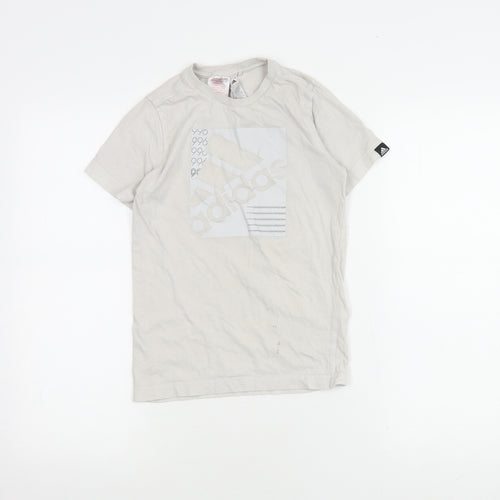 Adidas Boys Beige Graphic T-Shirt 9-10 Years