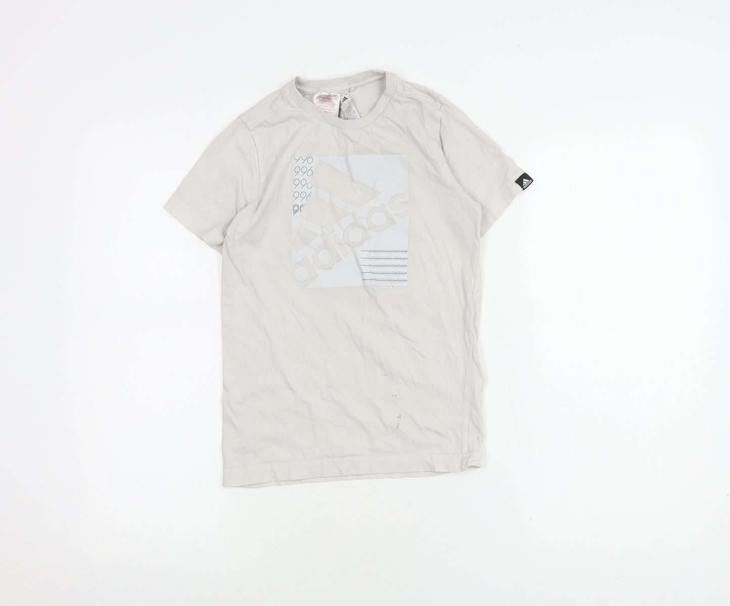 Adidas Boys Beige Graphic T-Shirt 9-10 Years