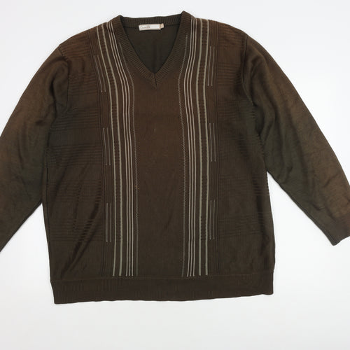 Cavallo Men's XL Brown V-Neck Pullover Jumper