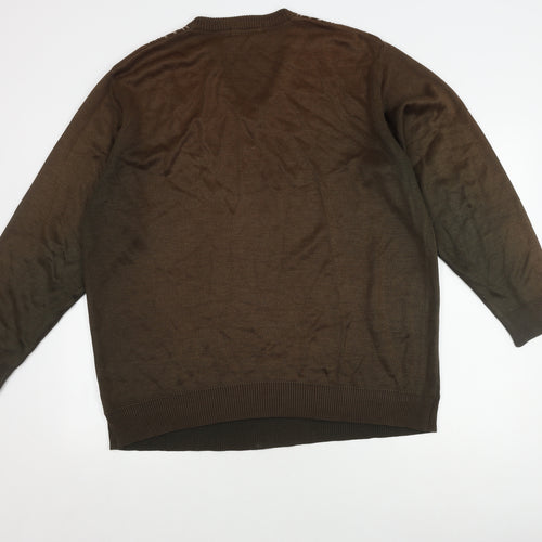 Cavallo Men's XL Brown V-Neck Pullover Jumper