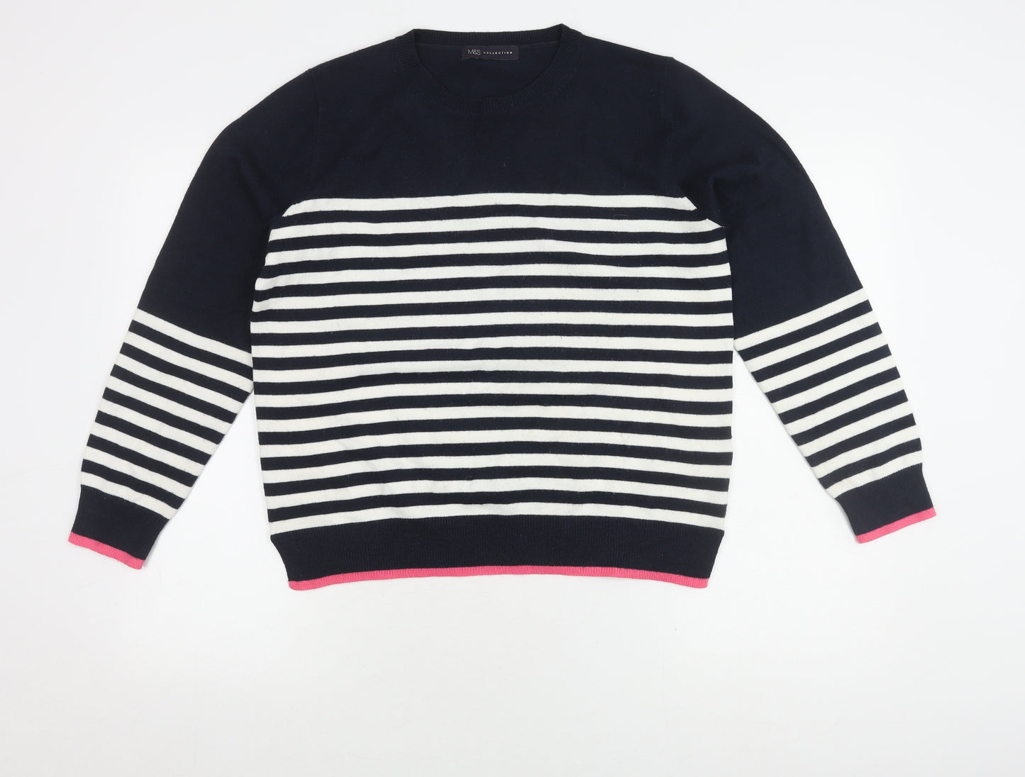 Marks and Spencer Women's Striped Jumper, Size 14 Multicoloured