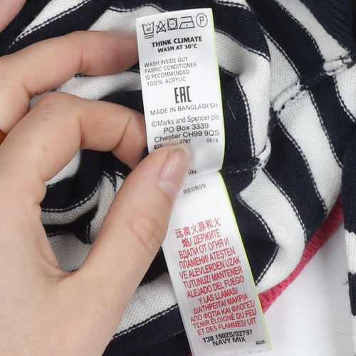 Marks and Spencer Women's Striped Jumper, Size 14 Multicoloured