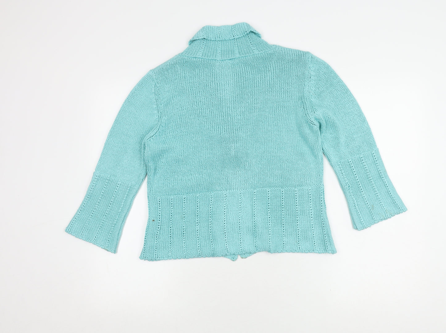 Per Una Women's Blue Cardigan M Knit Button Spring