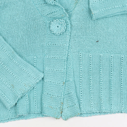 Per Una Women's Blue Cardigan M Knit Button Spring