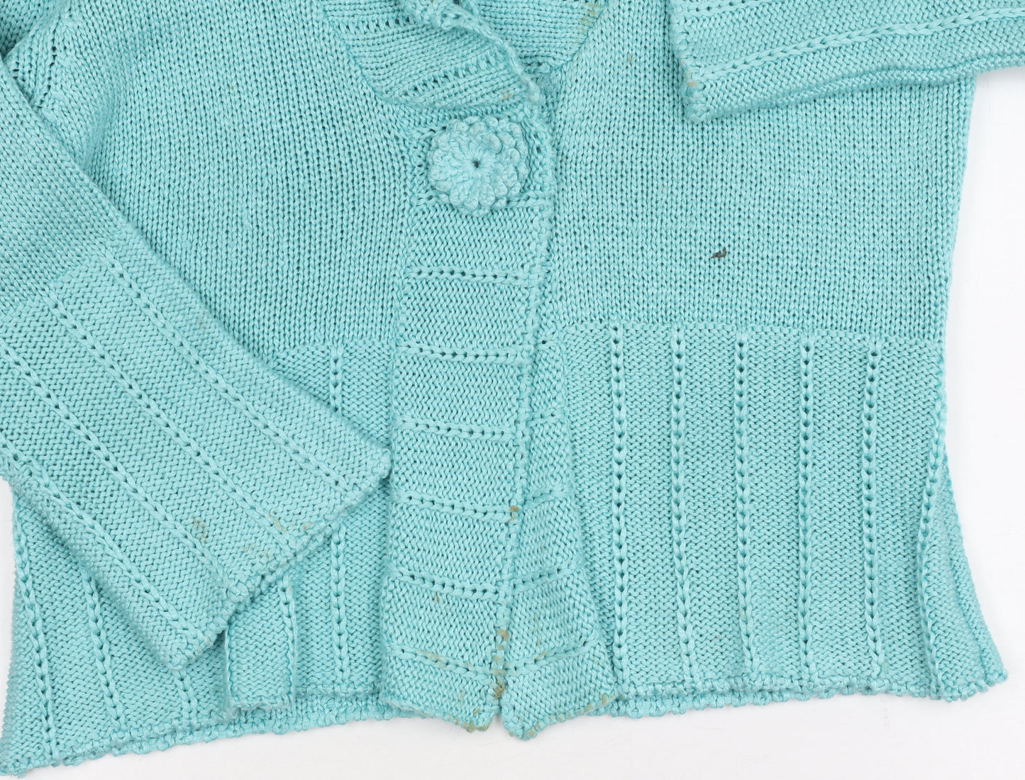 Per Una Women's Blue Cardigan M Knit Button Spring