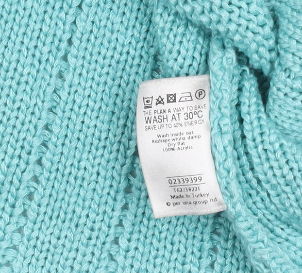 Per Una Women's Blue Cardigan M Knit Button Spring
