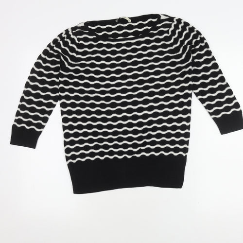 Oasis Womens Black Striped Pullover Jumper - M
