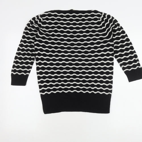 Oasis Womens Black Striped Pullover Jumper - M