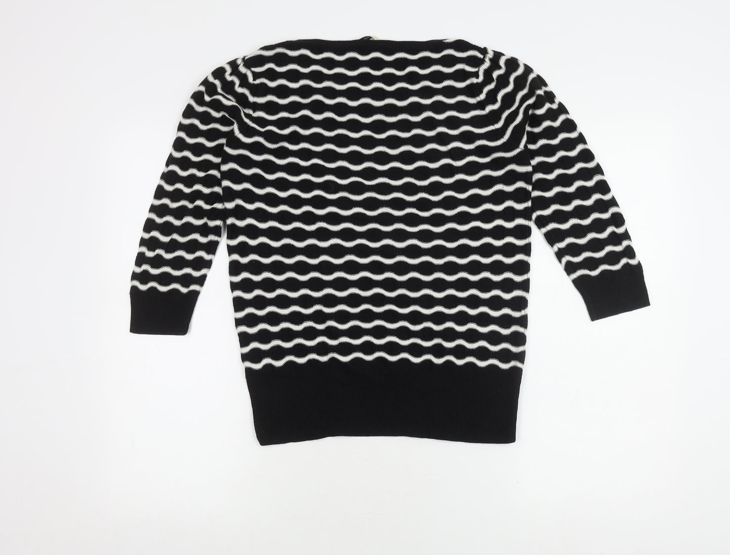 Oasis Womens Black Striped Pullover Jumper - M