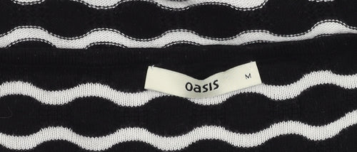Oasis Womens Black Striped Pullover Jumper - M
