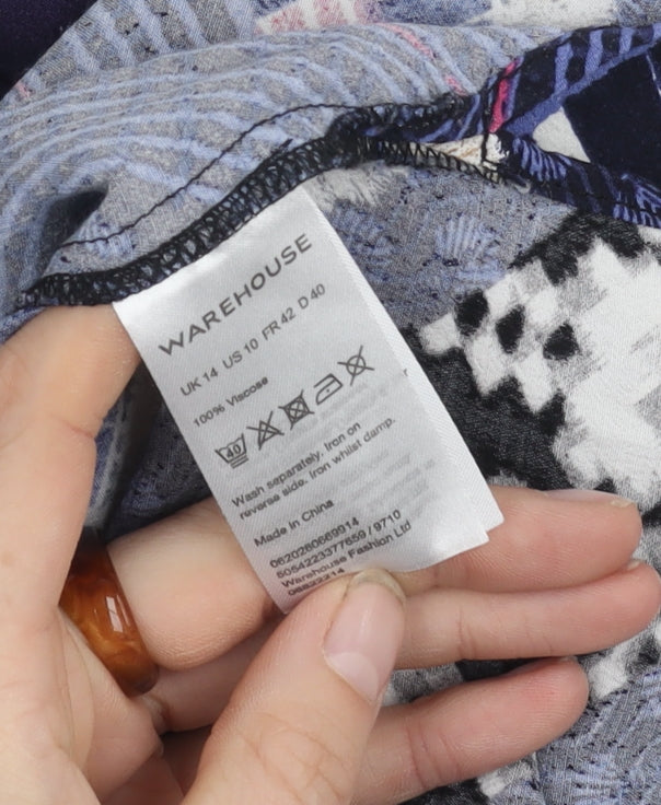 Warehouse Women's Multicoloured Top Size 14