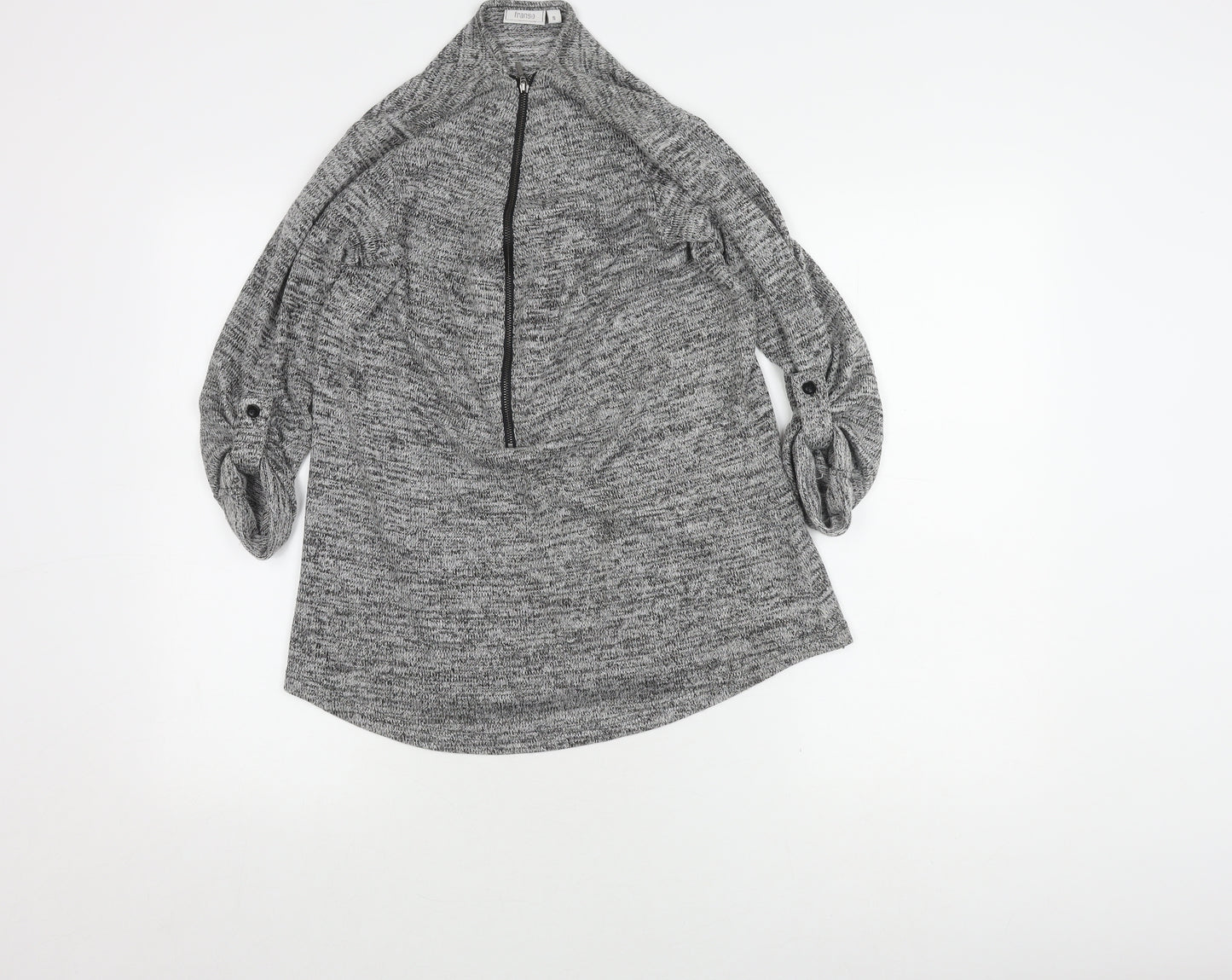 Fransa Women's Grey 3/4 Sleeve Knit Jumper, Size S