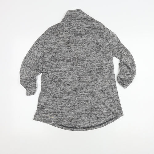Fransa Women's Grey 3/4 Sleeve Knit Jumper, Size S