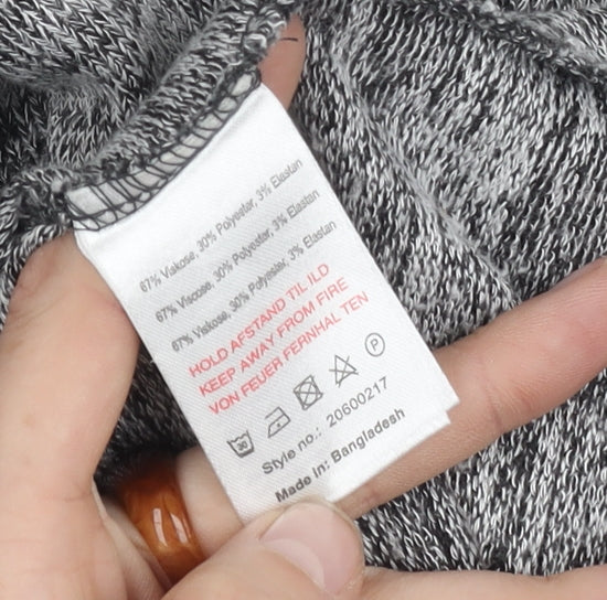 Fransa Women's Grey 3/4 Sleeve Knit Jumper, Size S