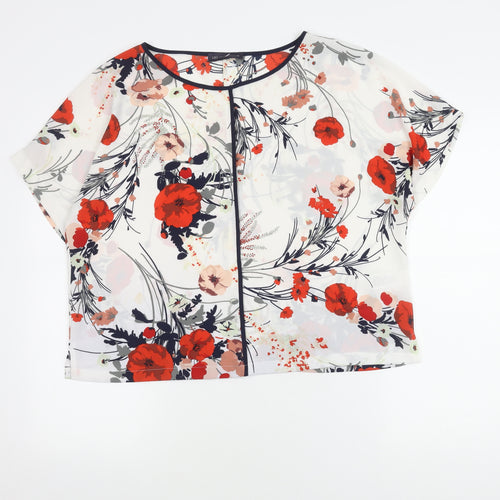 Marks and Spencer Women's Floral Top, Multicoloured, Size 16