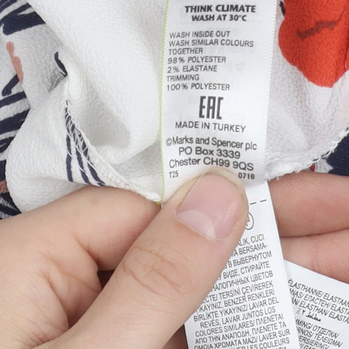 Marks and Spencer Women's Floral Top, Multicoloured, Size 16