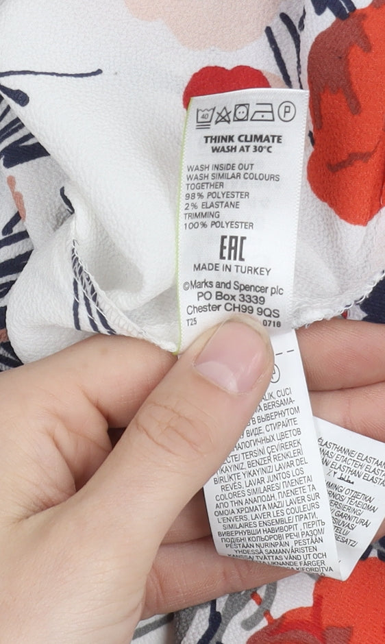 Marks and Spencer Women's Floral Top, Multicoloured, Size 16