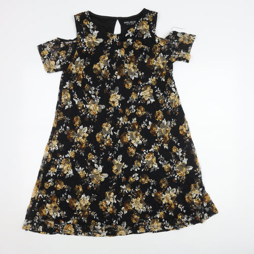 Select Women's Black Floral Cold Shoulder Dress Size 16