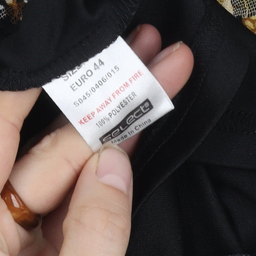 Select Women's Black Floral Cold Shoulder Dress Size 16