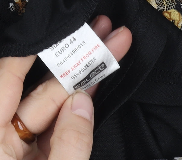 Select Women's Black Floral Cold Shoulder Dress Size 16