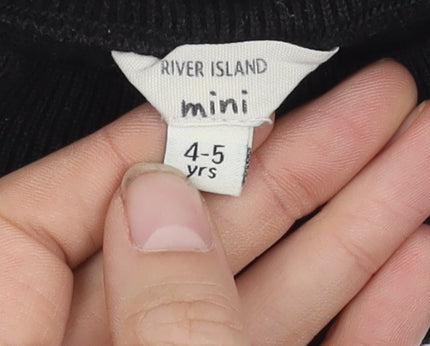 River Island Boys Black Strip Jumper - 4-5 Years