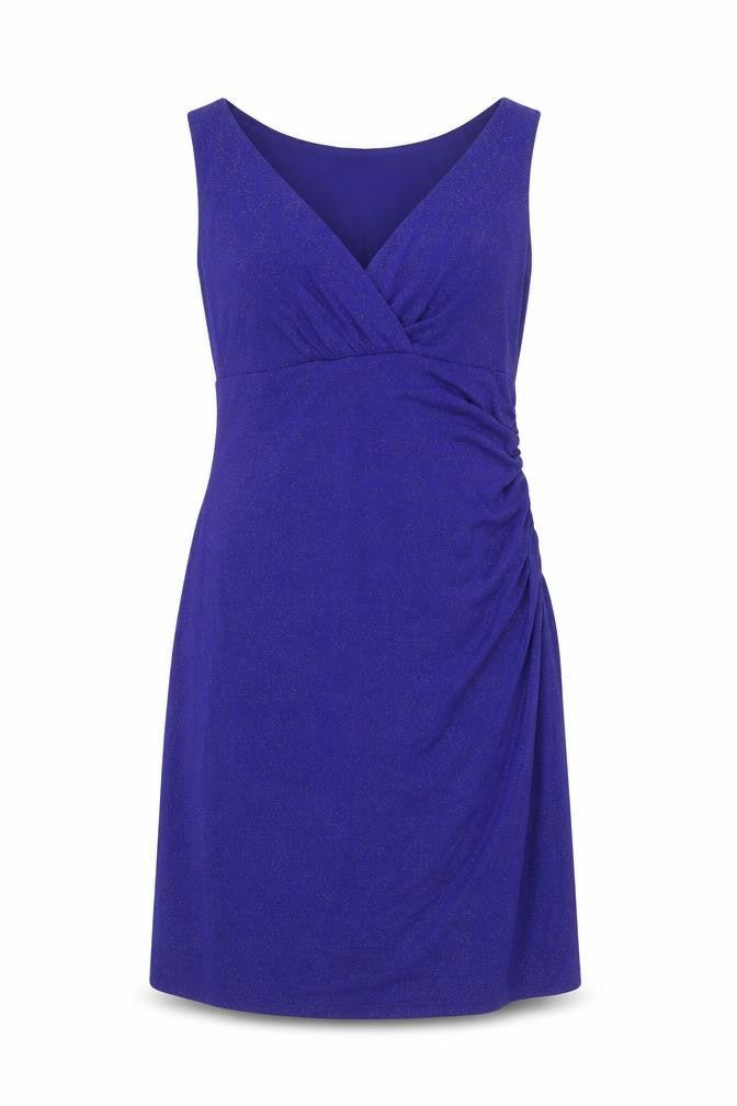 Front view of RN Studio Blue Knee-Length Sheath Dress, size 12