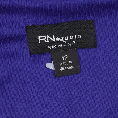 RN Studio Blue Knee-Length Sheath Dress Size 12