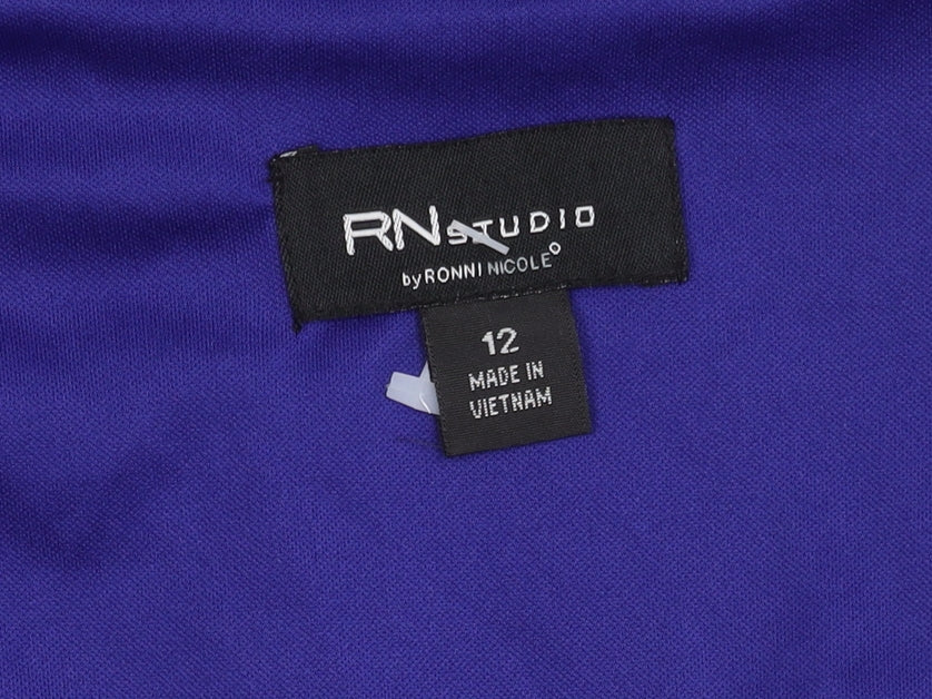 RN Studio Blue Knee-Length Sheath Dress Size 12