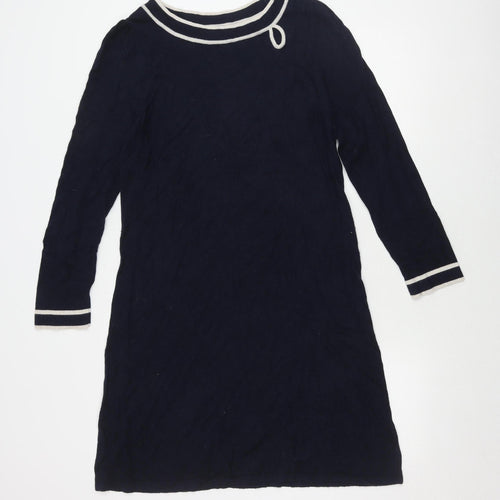 Wallis Women's Blue Long Sleeve Boat Neck Dress