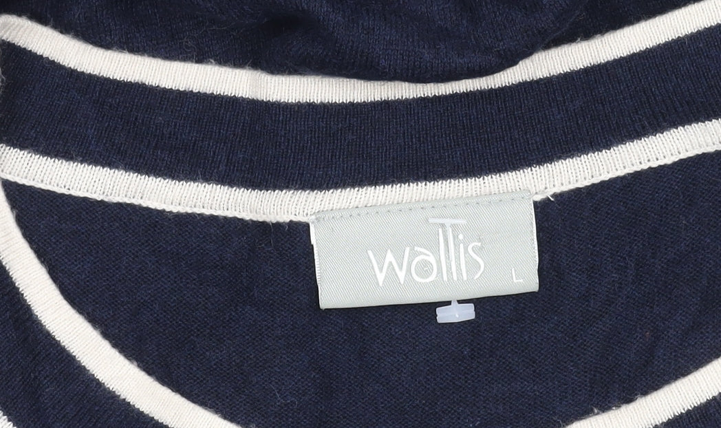 Wallis Women's Blue Long Sleeve Boat Neck Dress