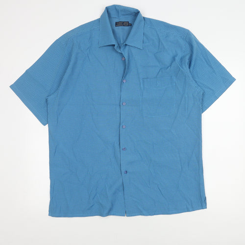 Debenhams Men's Blue Checked Casual Shirt, Medium