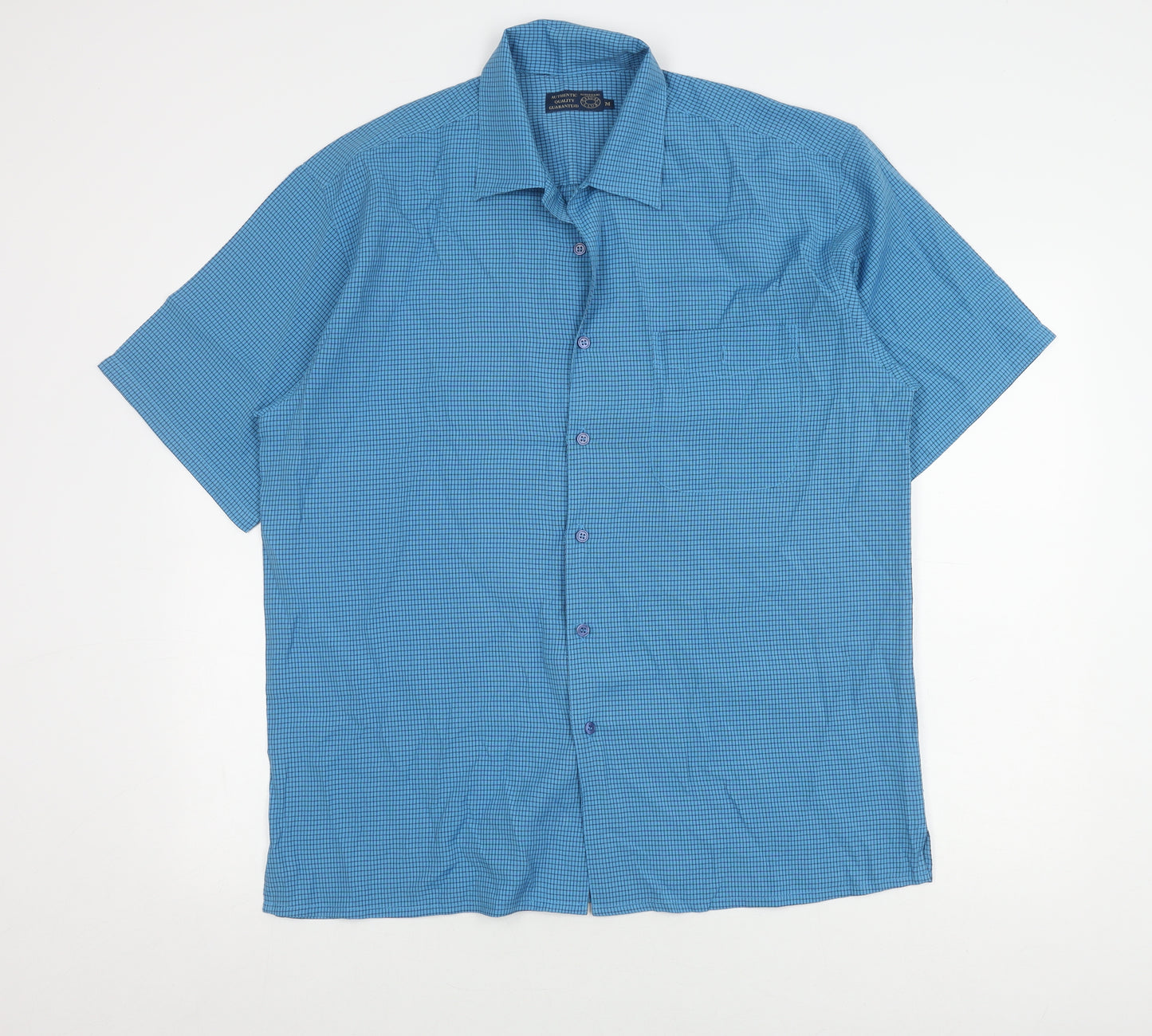 Debenhams Men's Blue Checked Casual Shirt, Medium