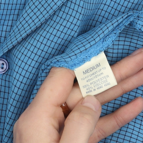 Debenhams Men's Blue Checked Casual Shirt, Medium