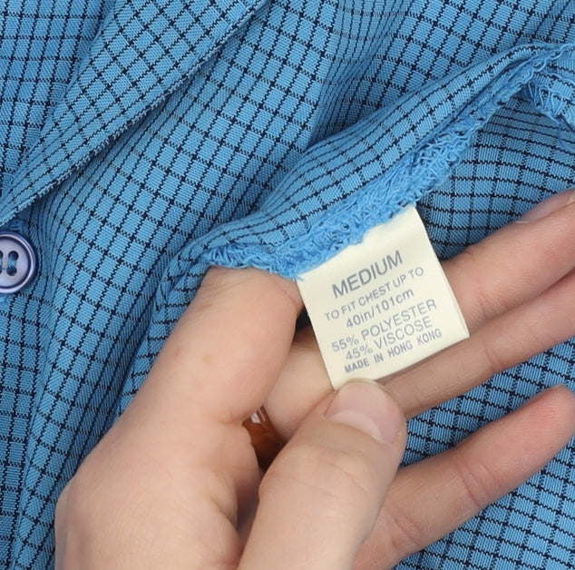 Debenhams Men's Blue Checked Casual Shirt, Medium