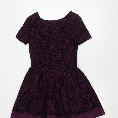Oasis Women's Purple A-Line Floral Dress Size 10