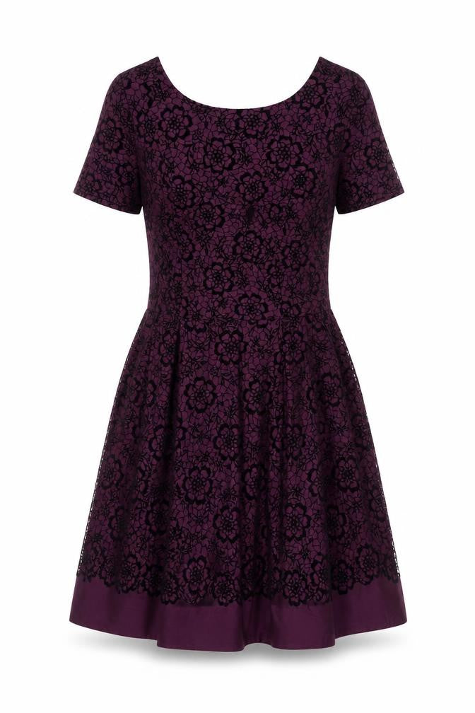 Oasis Women's Purple A-Line Floral Dress Size 10