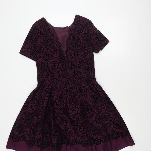 Oasis Women's Purple A-Line Floral Dress Size 10