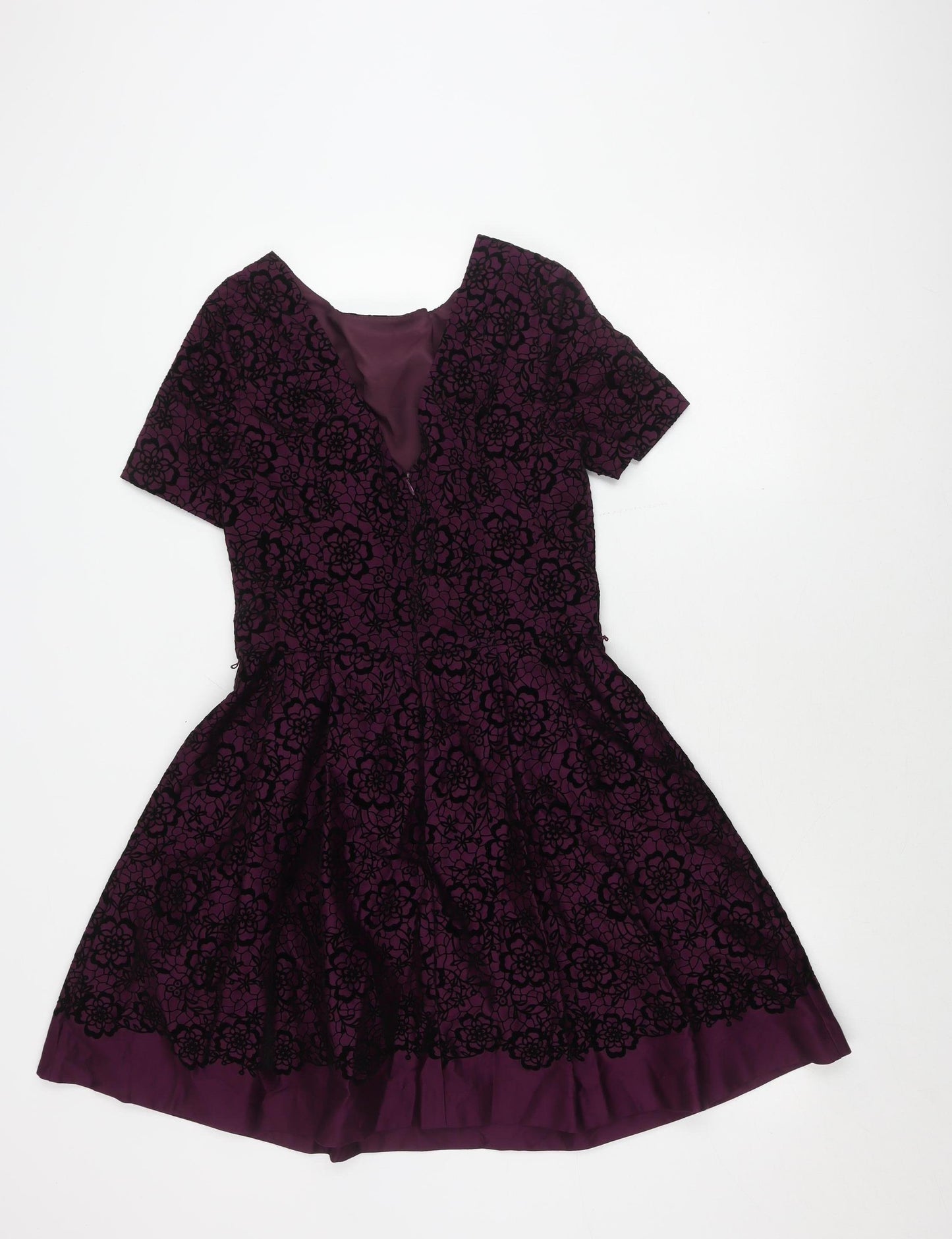 Oasis Women's Purple A-Line Floral Dress Size 10
