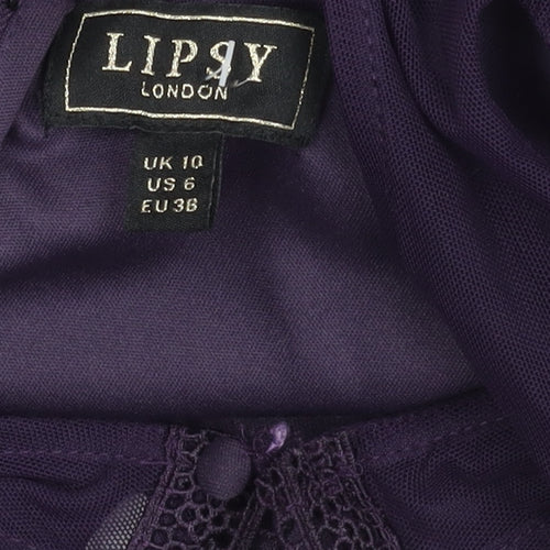 Lipsy Women's Purple Sleeveless Dress UK 10
