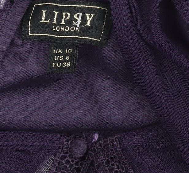Lipsy Women's Purple Sleeveless Dress UK 10