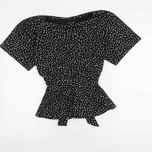 New Look Women's Black Polka Dot Top, Size 12