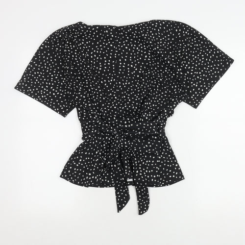 New Look Women's Black Polka Dot Top, Size 12