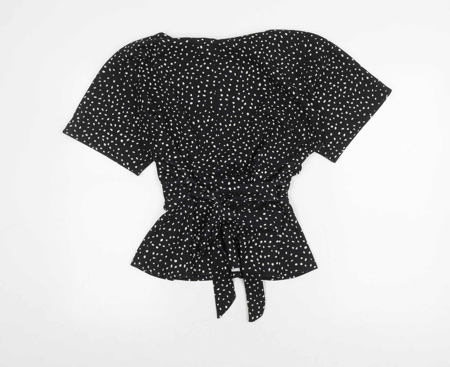 New Look Women's Black Polka Dot Top, Size 12