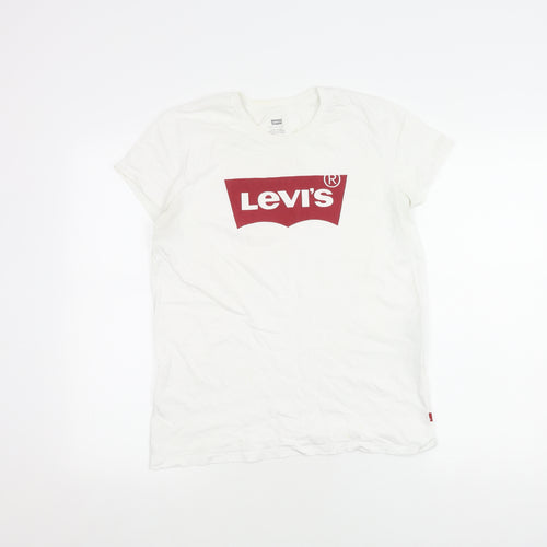 Levi's Women's White T-Shirt Medium Casual