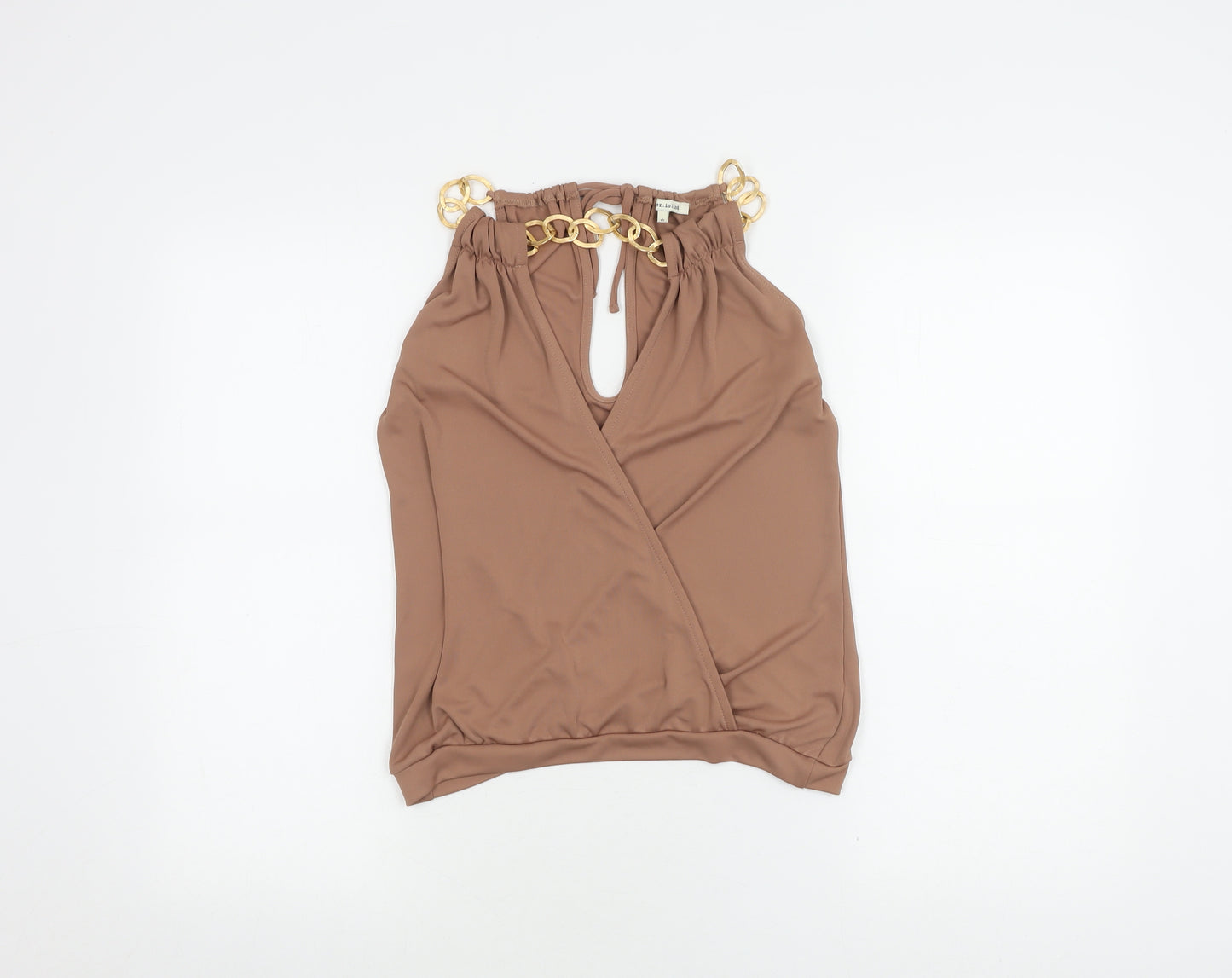 River Island Brown Halter Wrap Top, Women's Size 6, Summer Casual