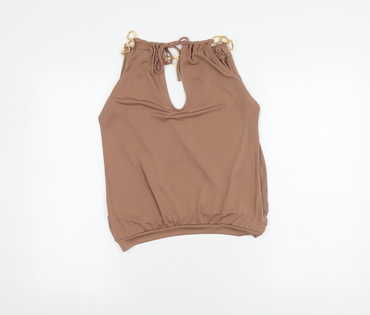 River Island Brown Halter Wrap Top, Women's Size 6, Summer Casual