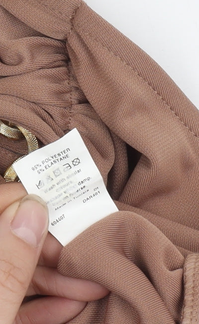 River Island Brown Halter Wrap Top, Women's Size 6, Summer Casual