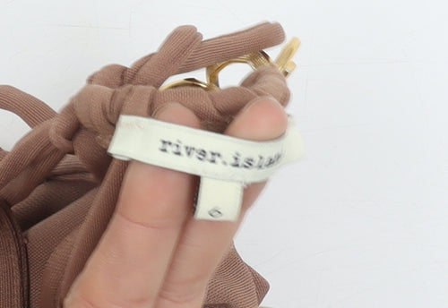 River Island Brown Halter Wrap Top, Women's Size 6, Summer Casual