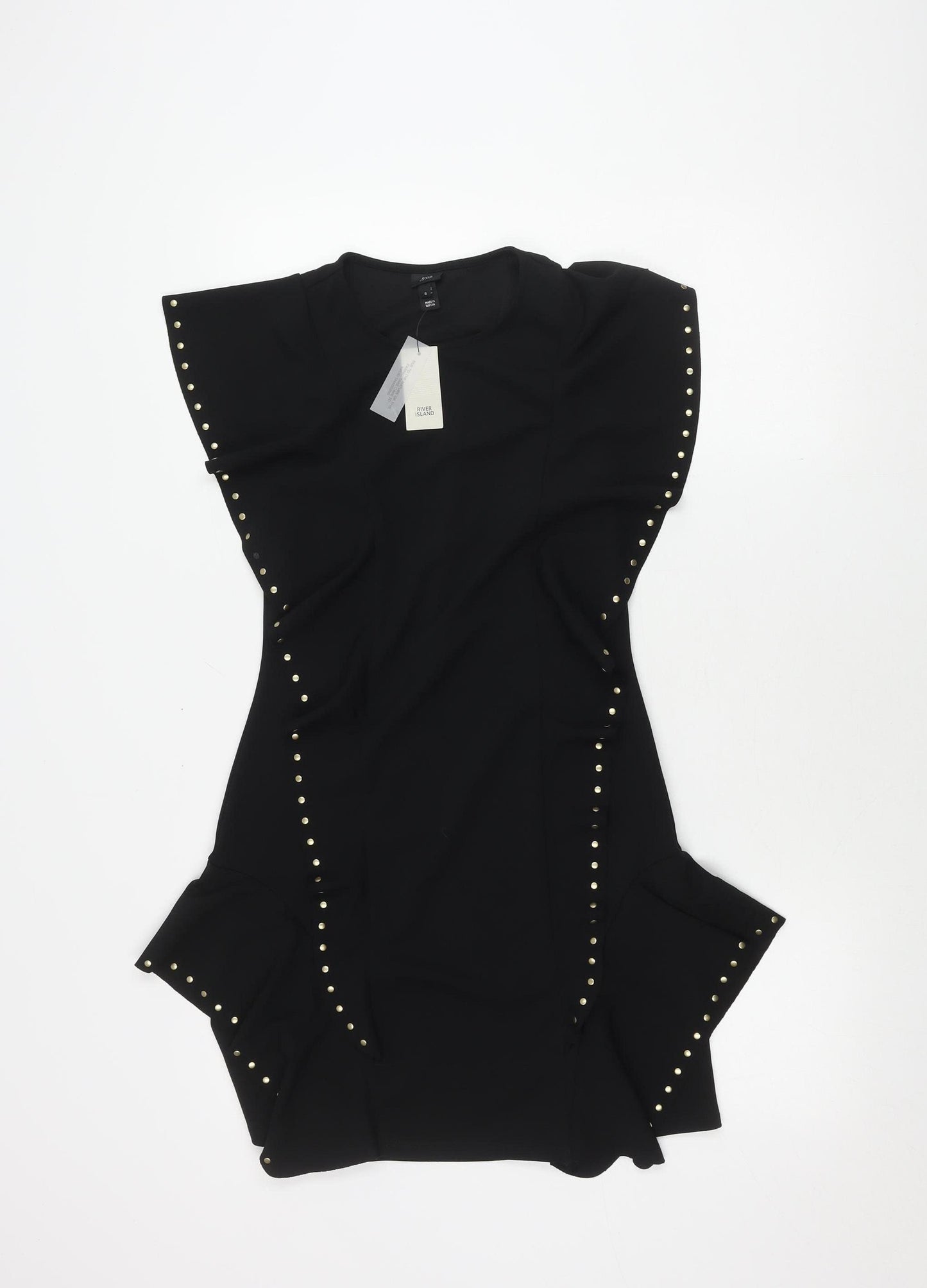 River Island Women's Black Studded Dress Size 8