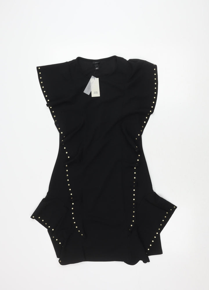 River Island Women's Black Studded Dress Size 8